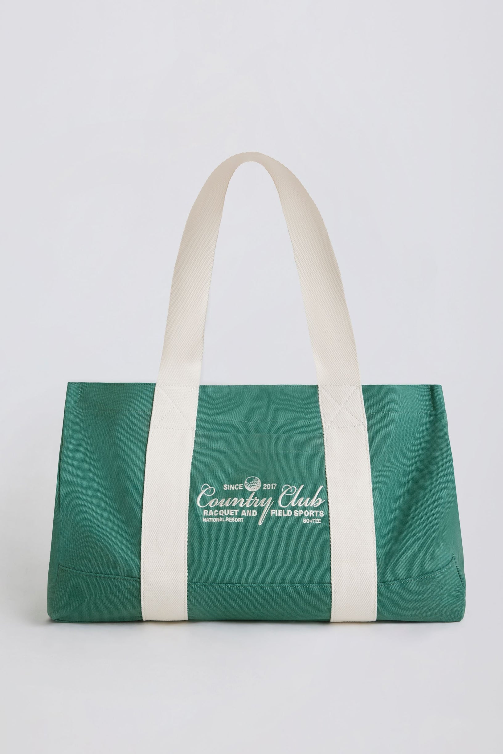 Oversized Canvas Tote Bag in Green - 1