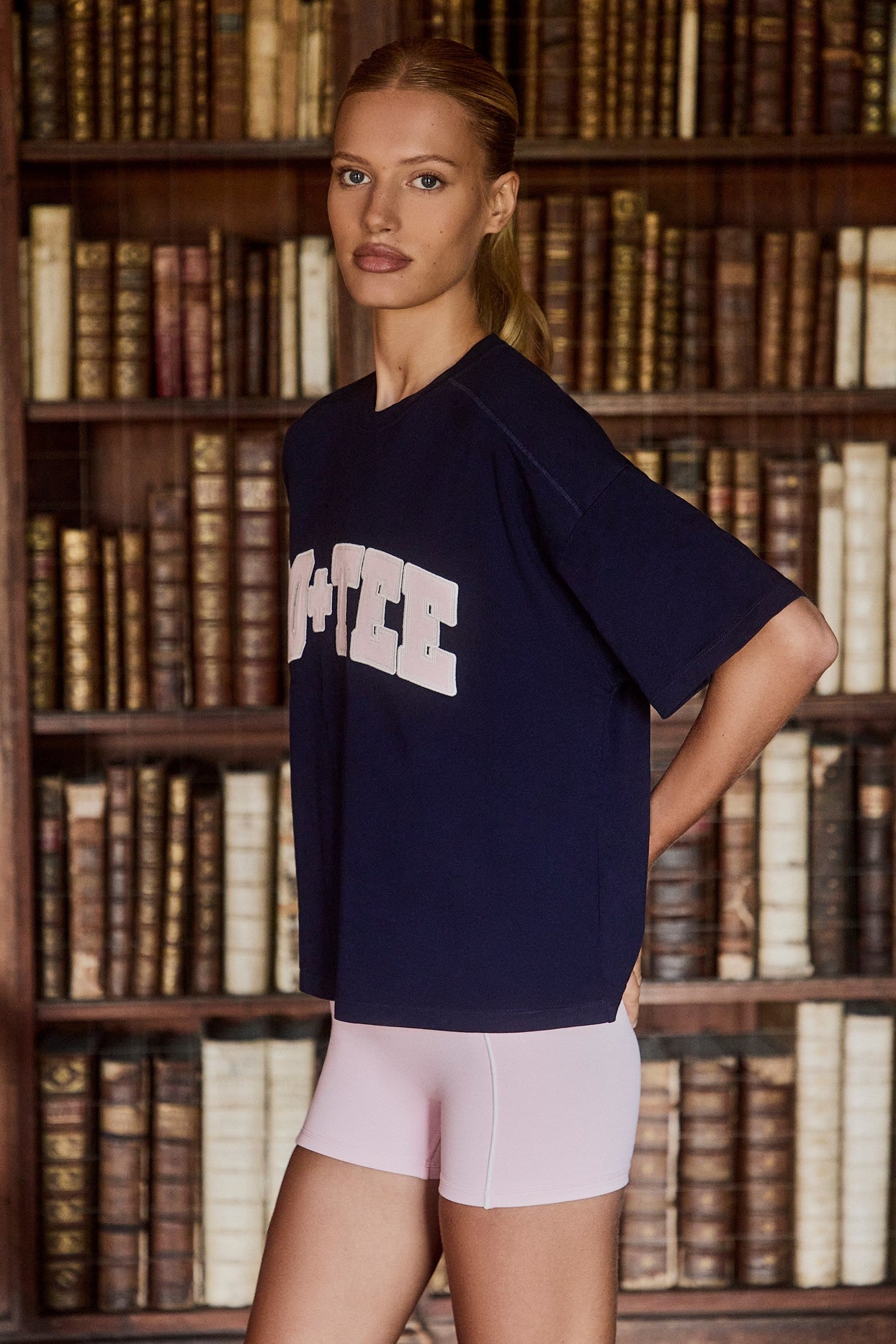 Oversized Cotton-Jersey T-Shirt in Classic Navy