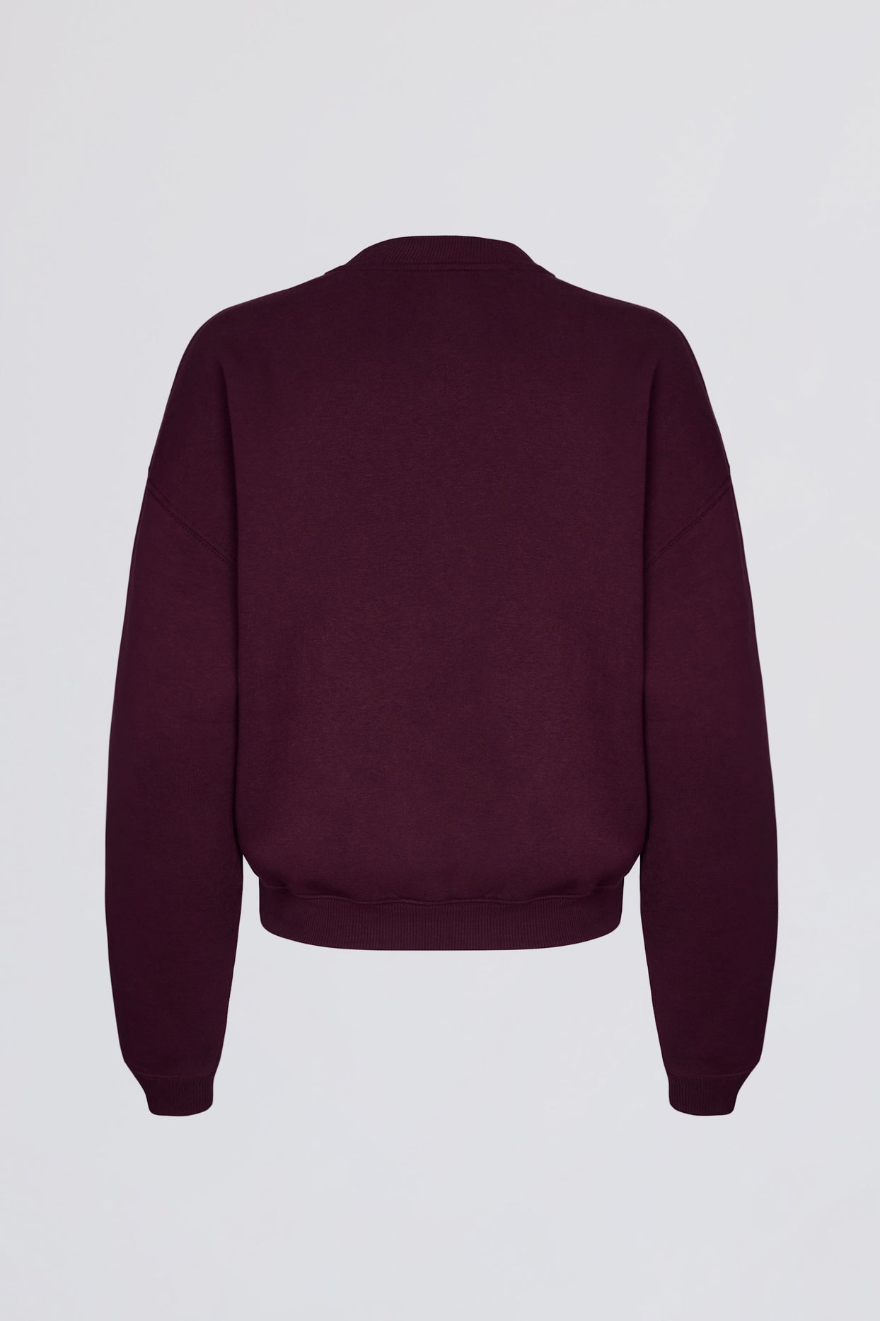 Oversized Crew-Neck Sweatshirt in Burgundy