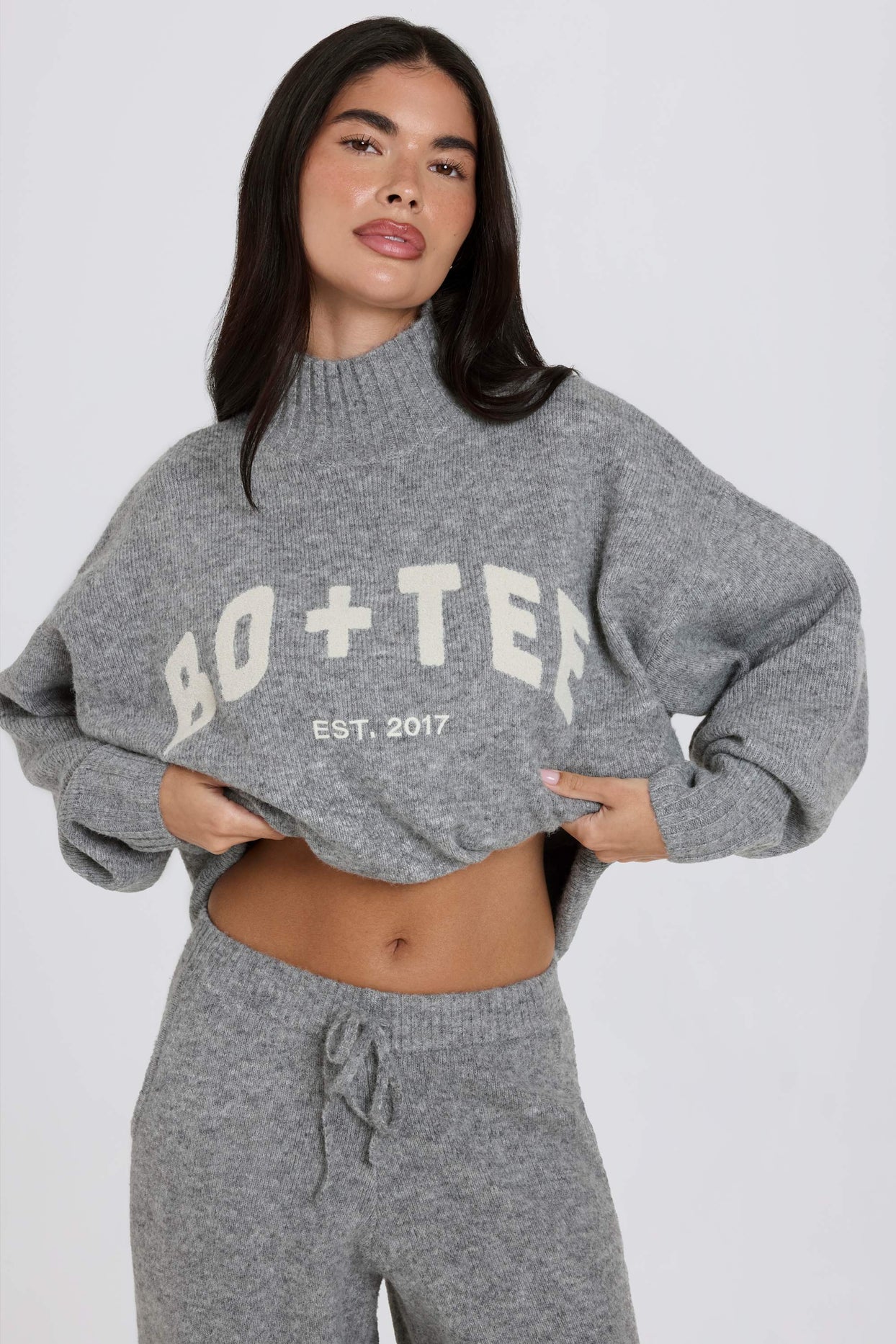Oversized Knit Jumper in Grey