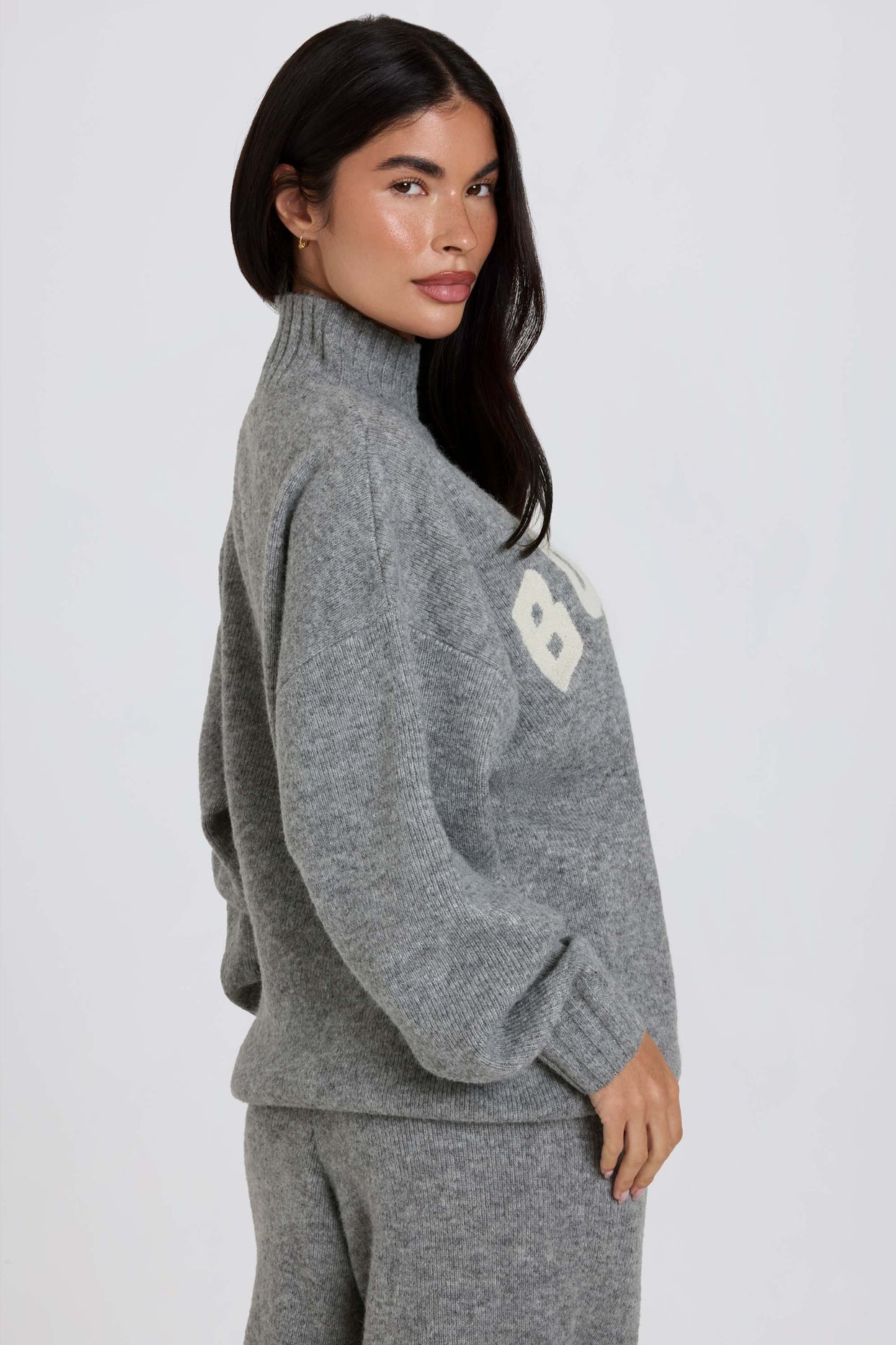 Oversized Knit Jumper in Grey