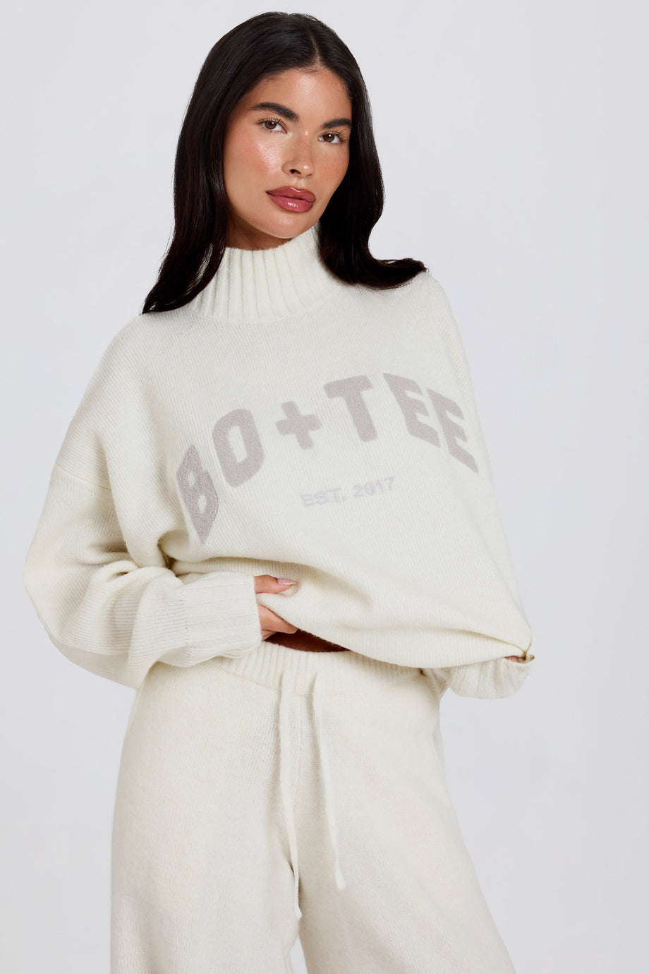 Oversized Knit Jumper in Ivory