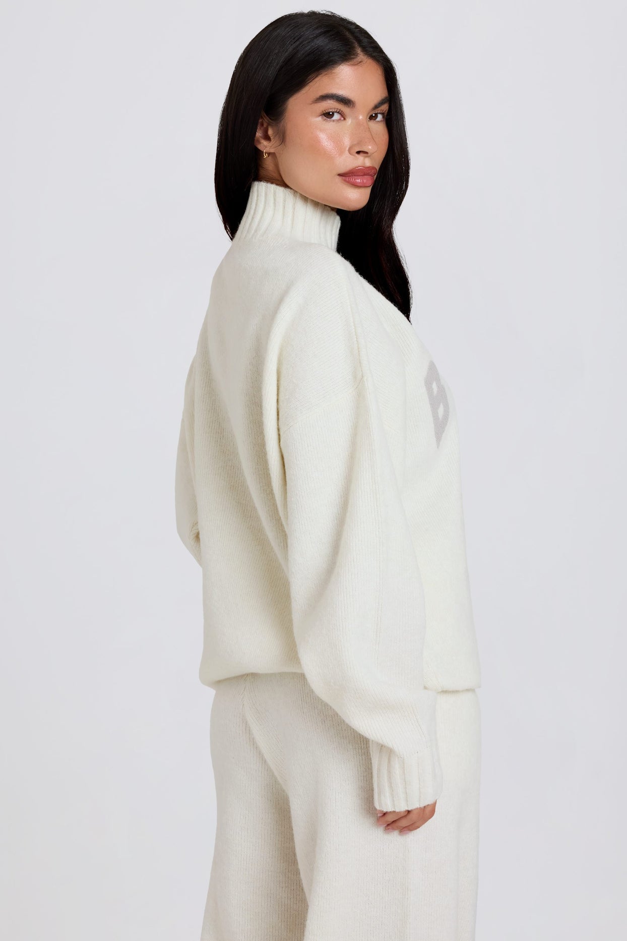 Oversized Knit Jumper in Ivory