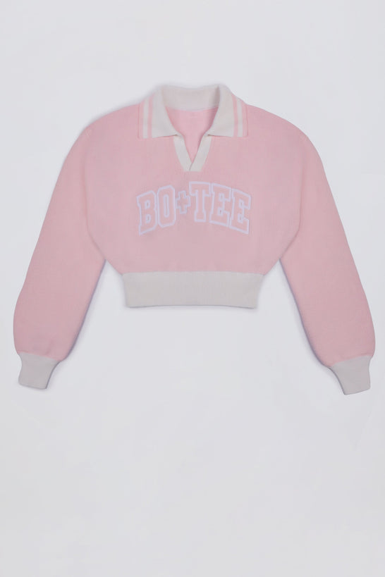 Oversized Knit Jumper in Powder Pink