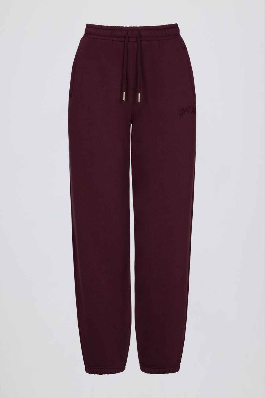 Relaxed Mid-Rise Joggers in Burgundy