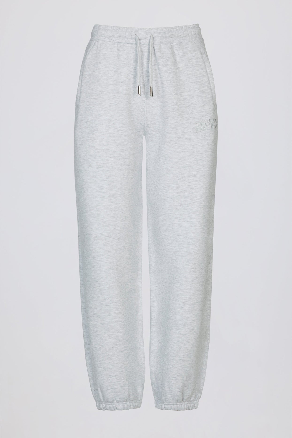Relaxed Mid-Rise Joggers in Grey Marl