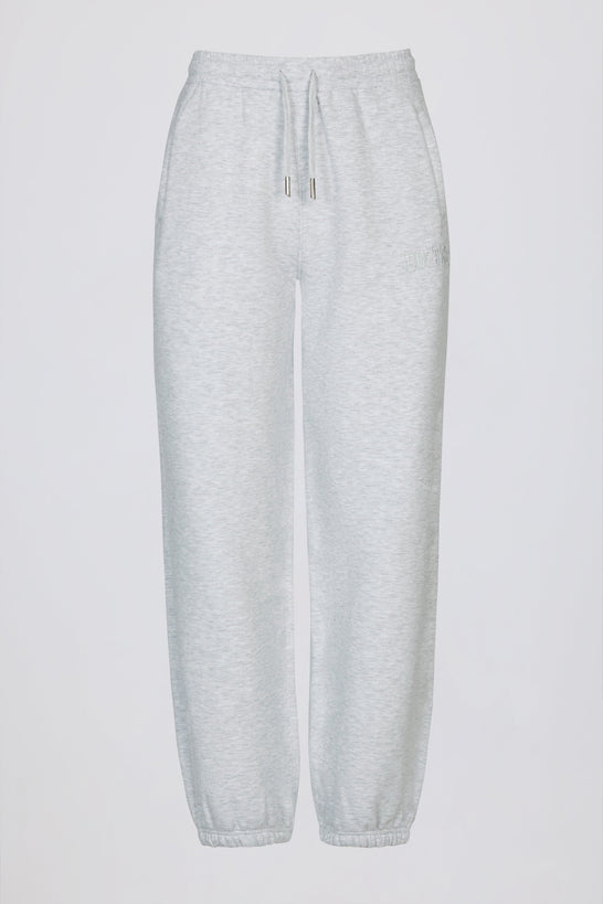 Relaxed Mid-Rise Joggers in Grey Marl