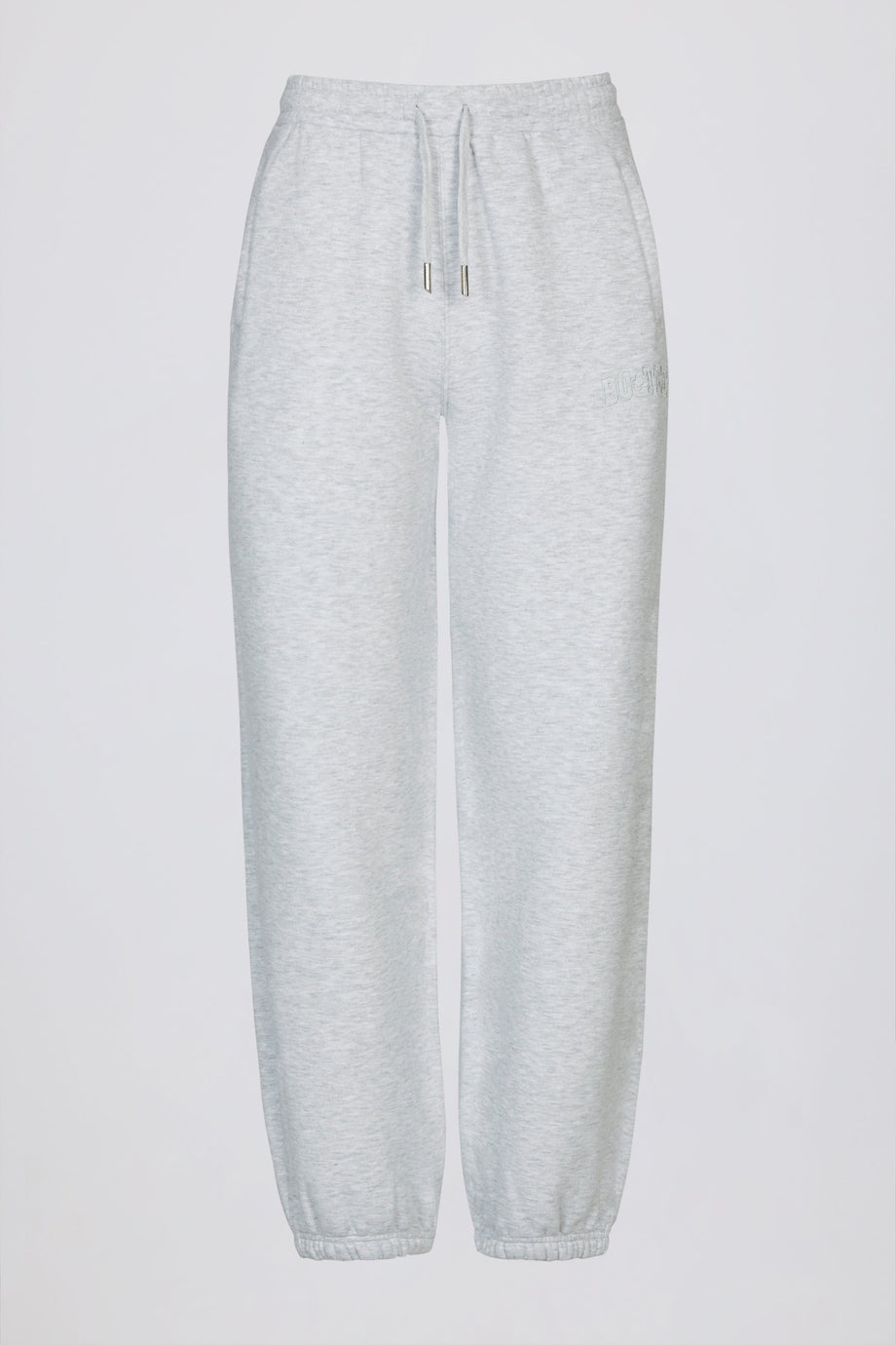 Relaxed Mid-Rise Joggers in Grey Marl
