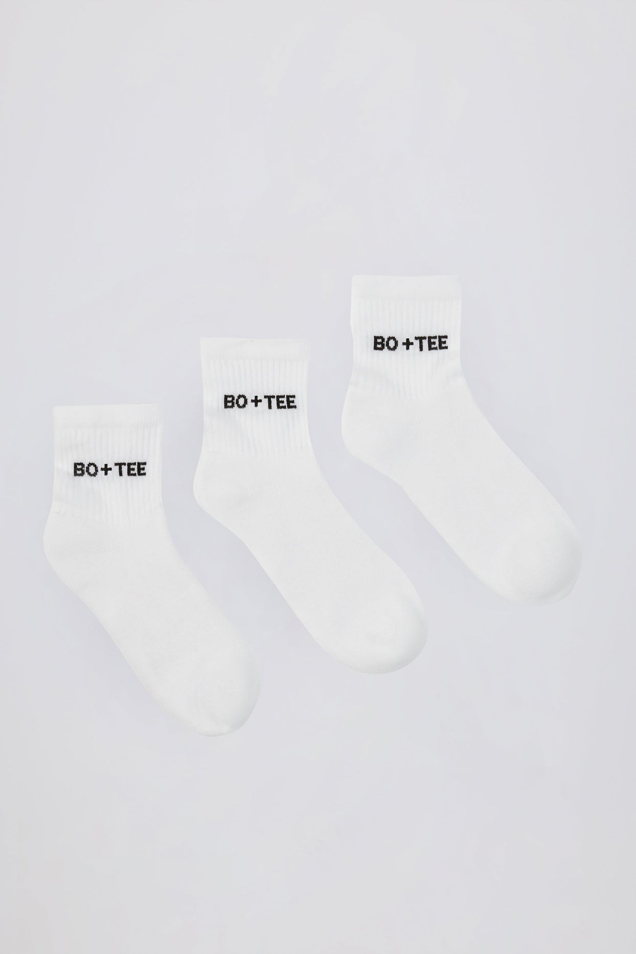 Ribbed Crew Sock Bundle in White