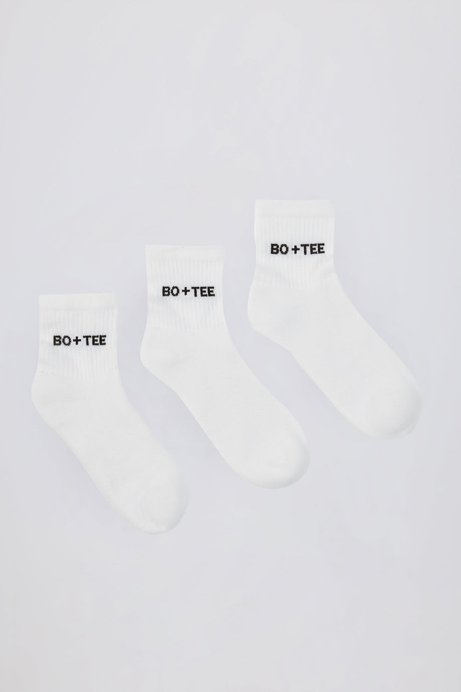 Ribbed Crew Sock Bundle in White