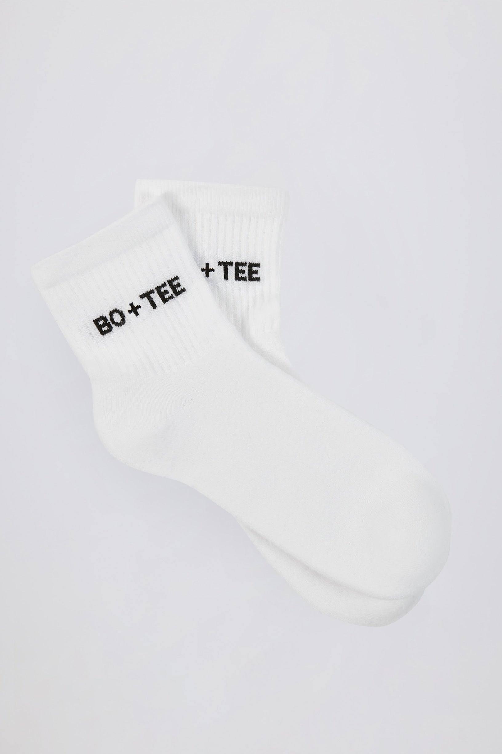Ribbed Crew Sock Bundle in White - 2