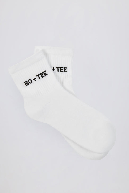 Ribbed Crew Sock Bundle in White