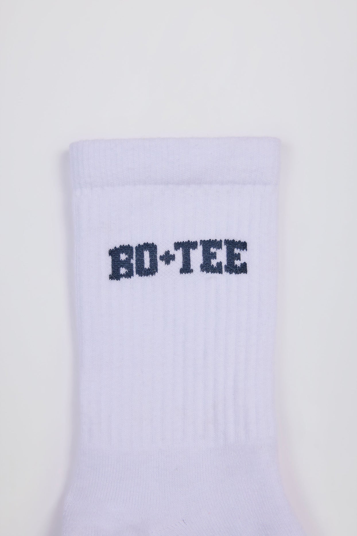Ribbed Half-Crew Socks in White