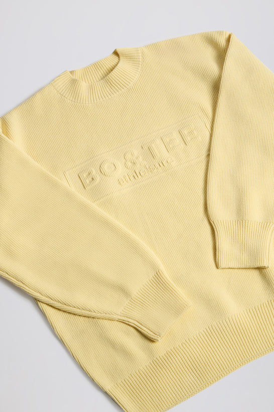 Ribbed-Knit Oversized Jumper in Lemon