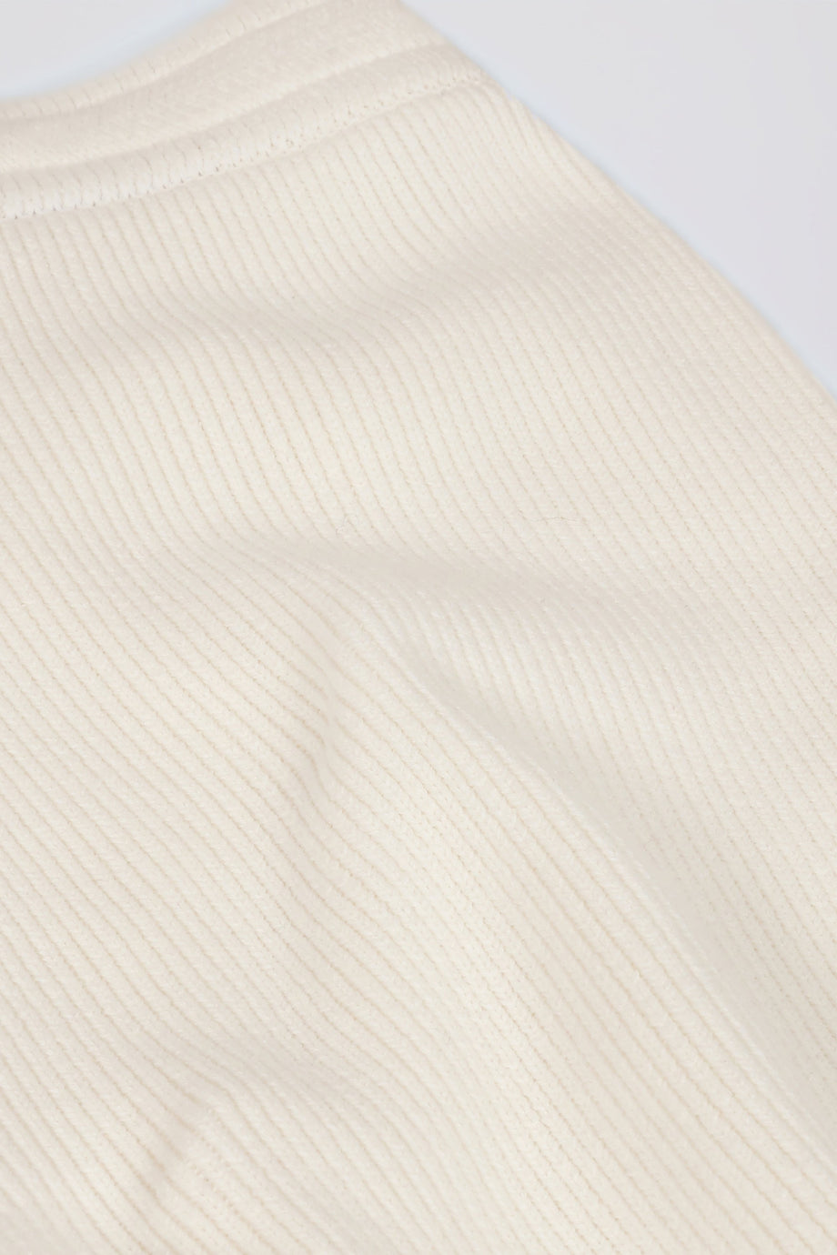 Ribbed Knit Wide-Leg Joggers in Ivory