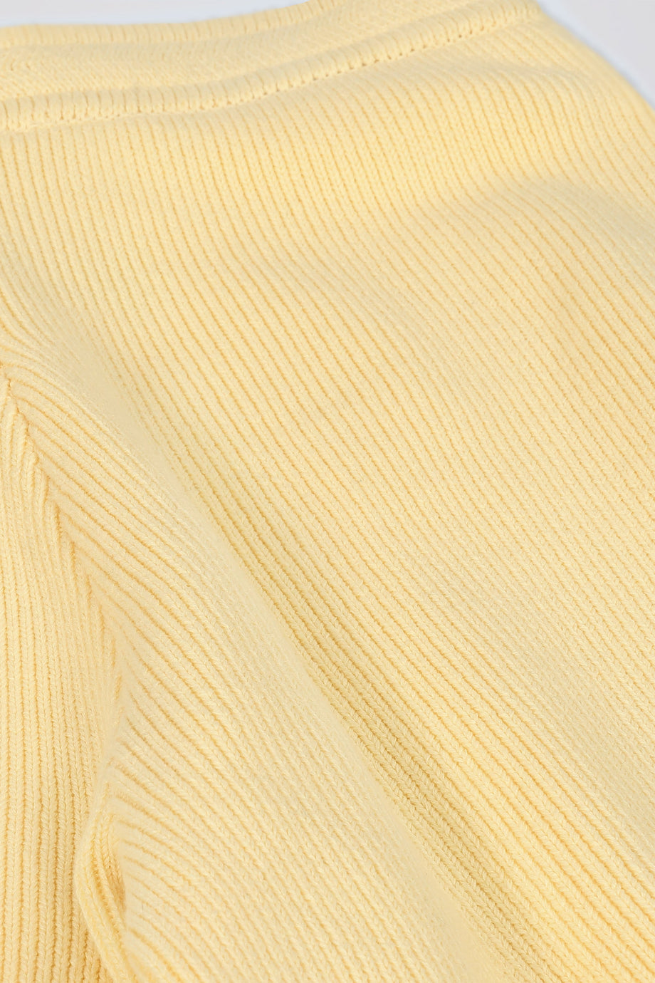 Ribbed-Knit Wide-Leg Joggers in Lemon