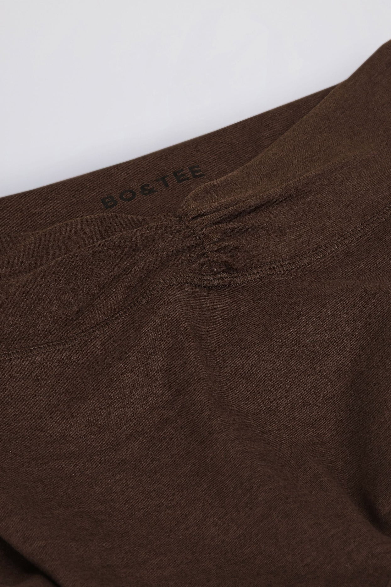 Ruched Flared Trousers in Pecan Marl