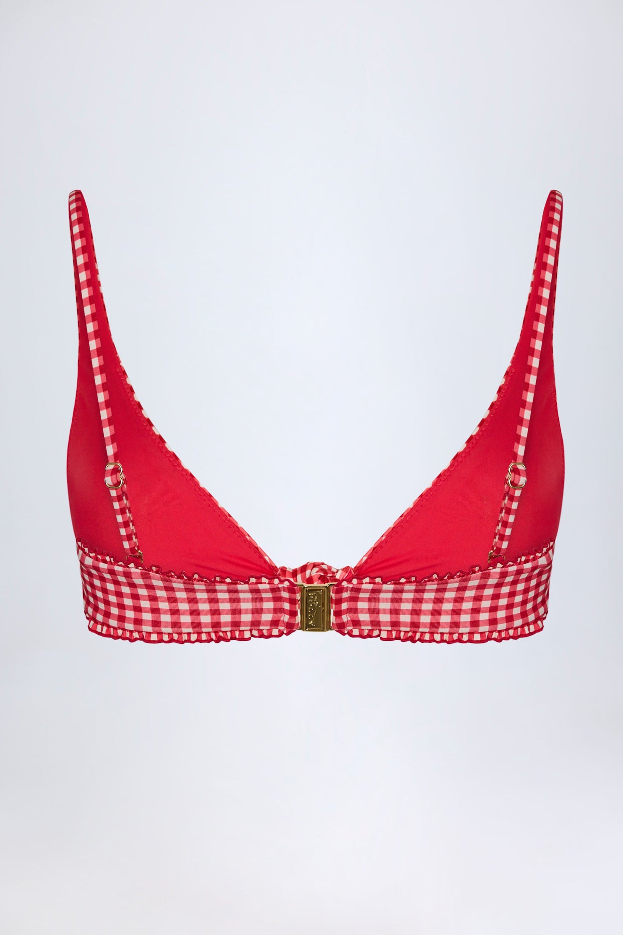 Knot-Detail Bikini Top in Red Gingham