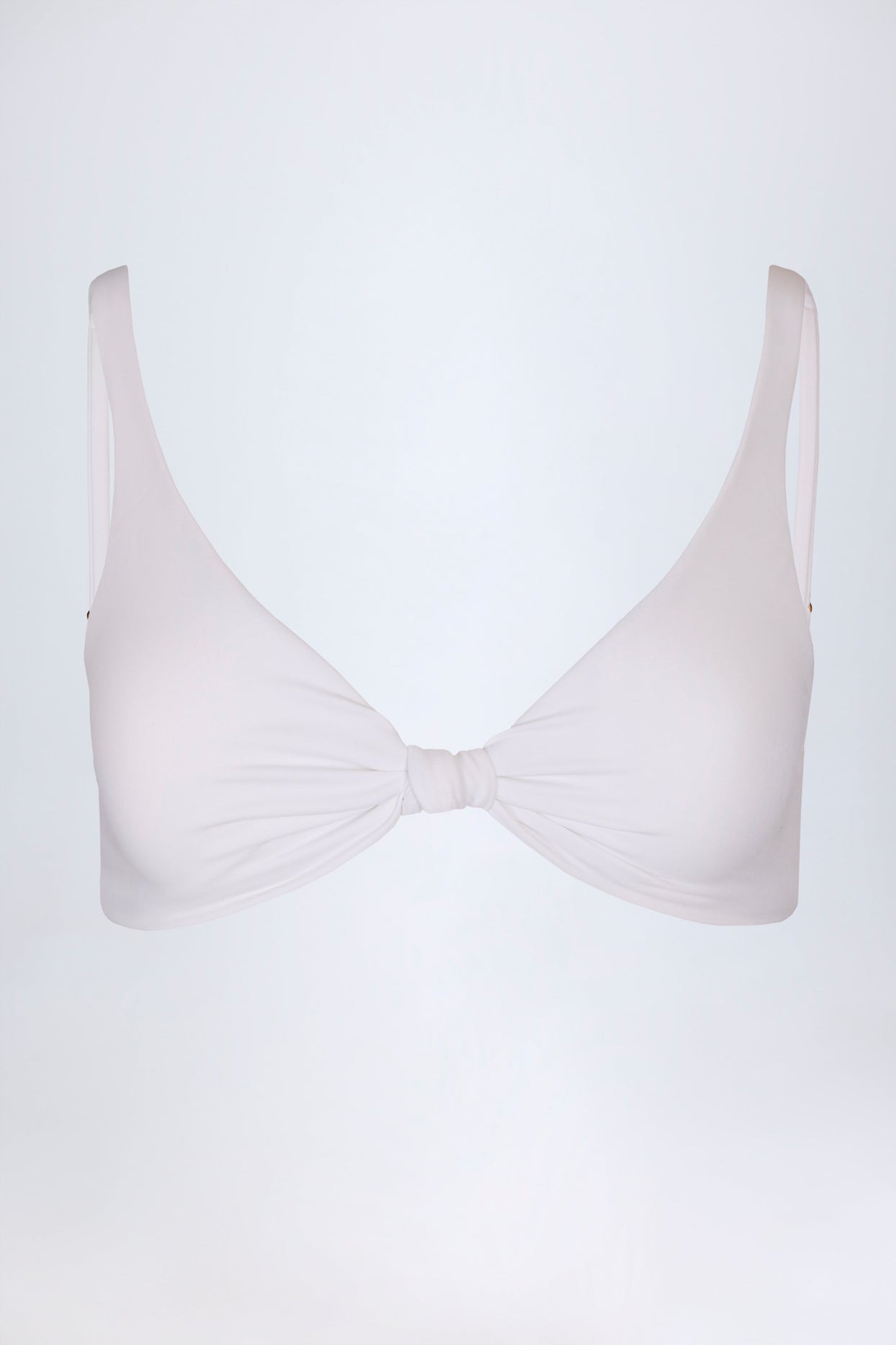 Knot-Detail Bikini Top in White