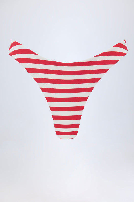 Cheeky Bikini Bottoms in Cherry Red Stripe