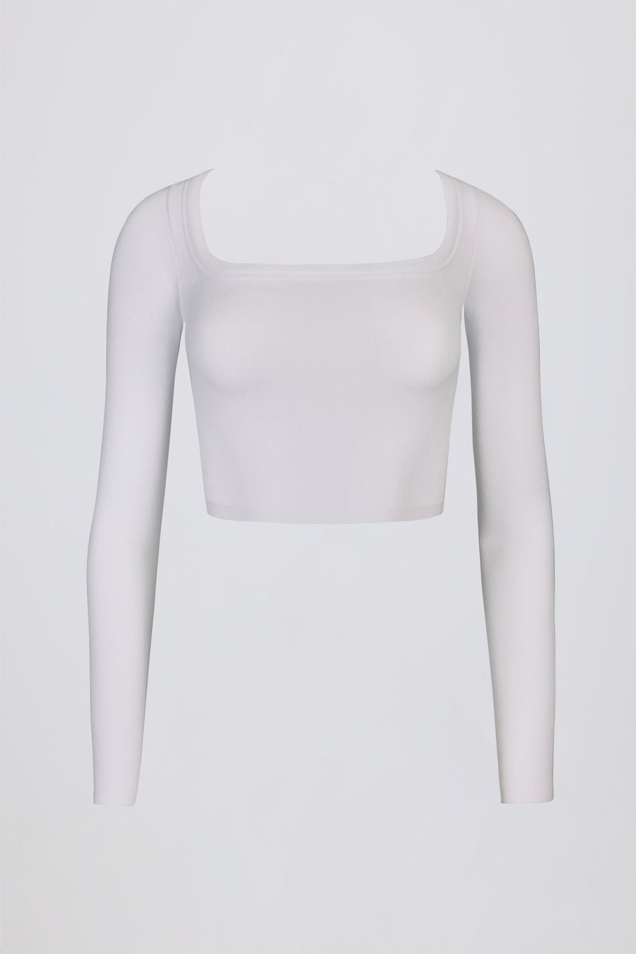 Seamless Soft Rib Cut-Out Crop Top in White
