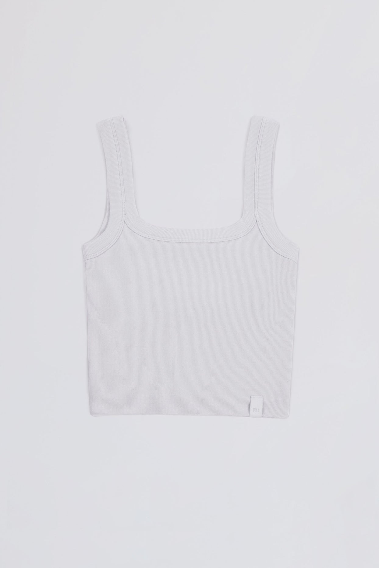 Seamless Soft Rib Square-Neck Tank Top in White