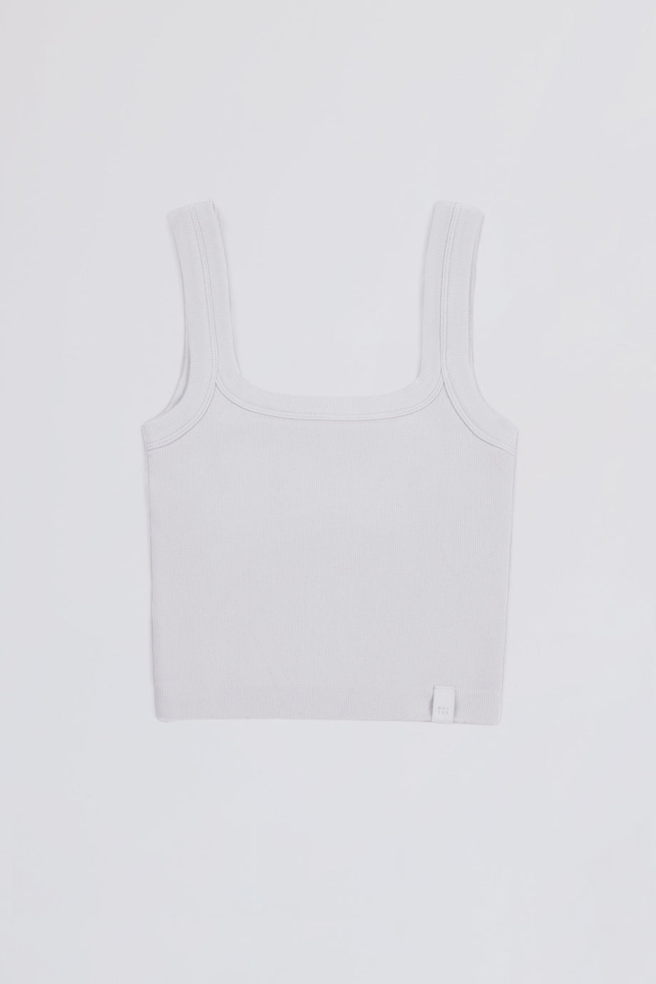 Seamless Soft Rib Square-Neck Tank Top in White