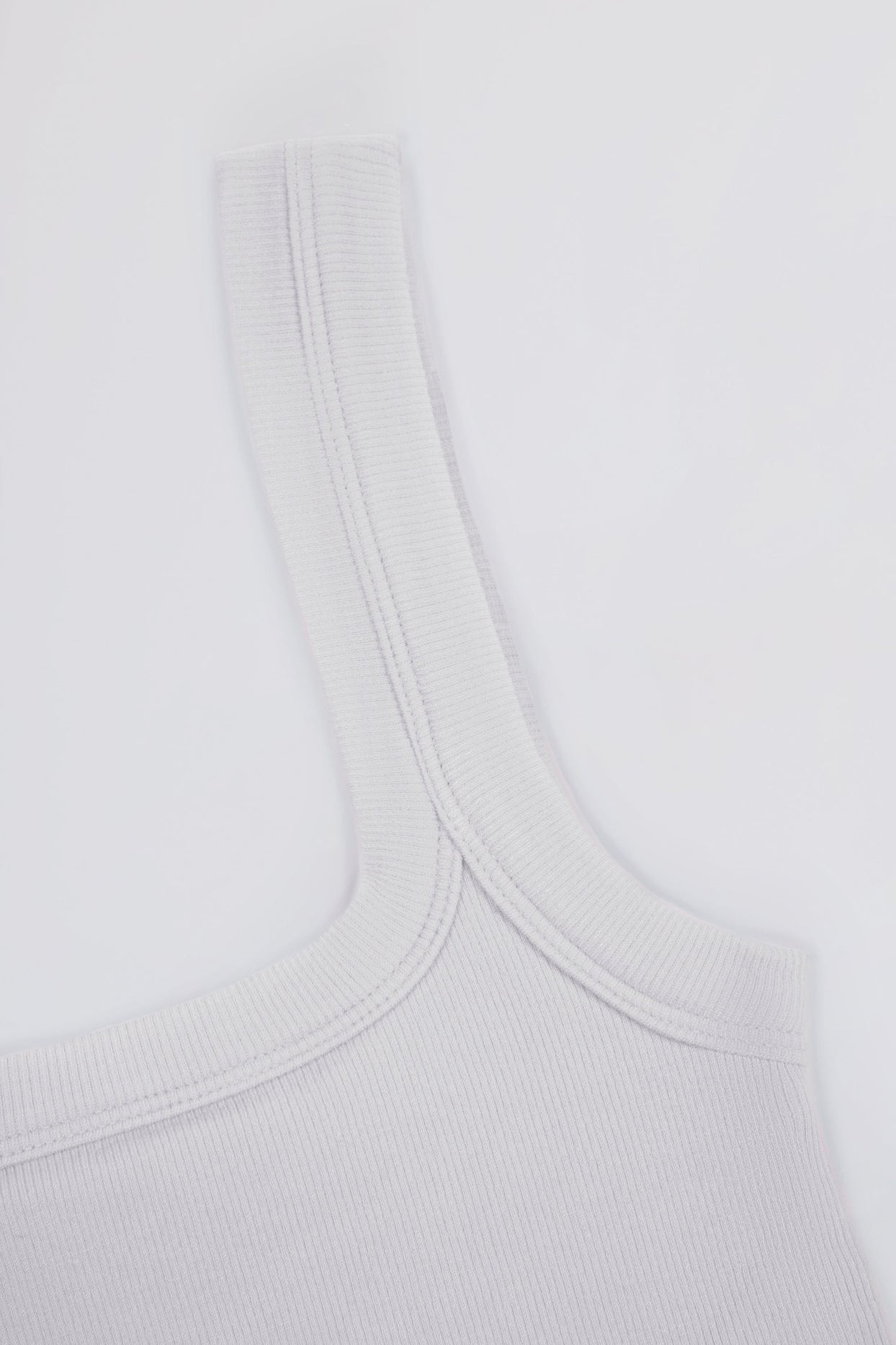 Seamless Soft Rib Square-Neck Tank Top in White