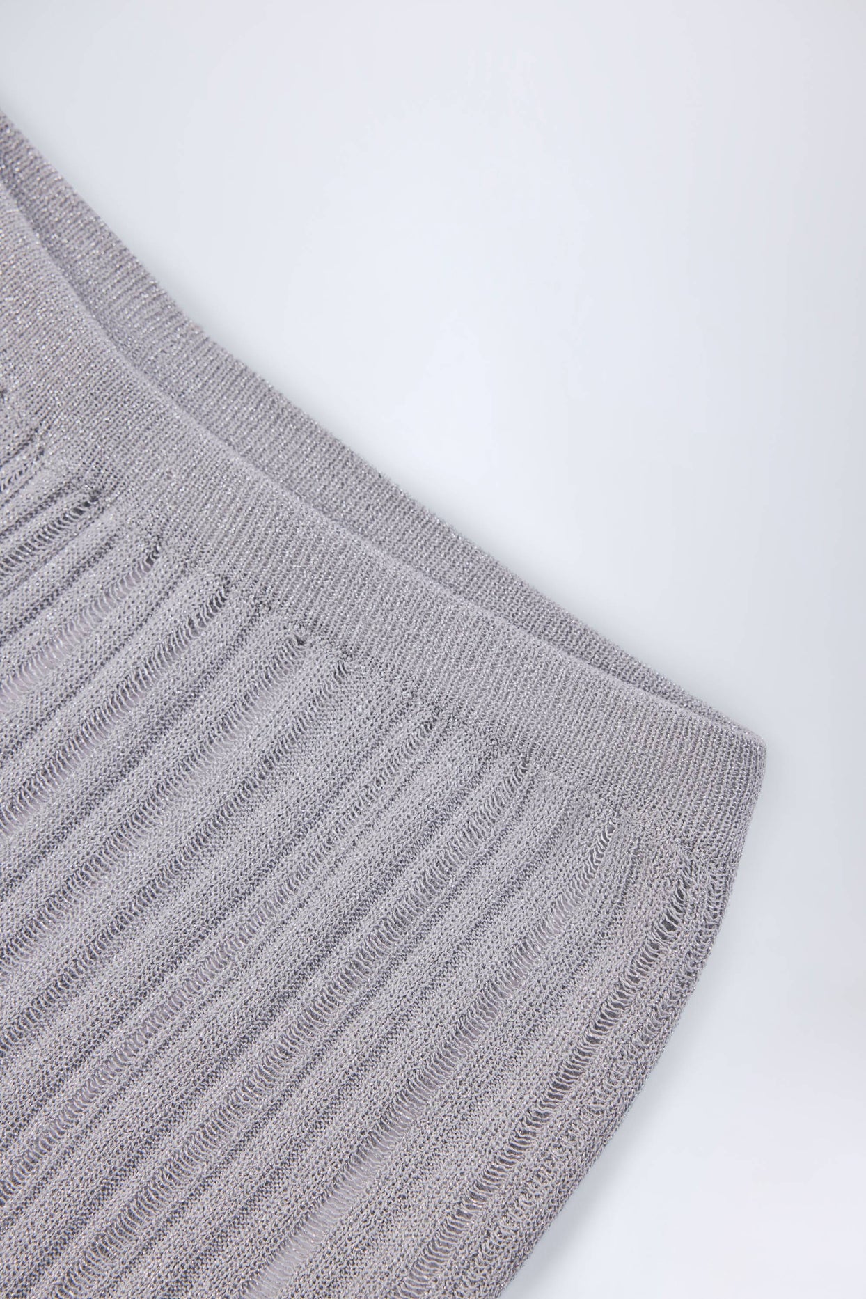 Mid-Rise Flared Trousers in Silver