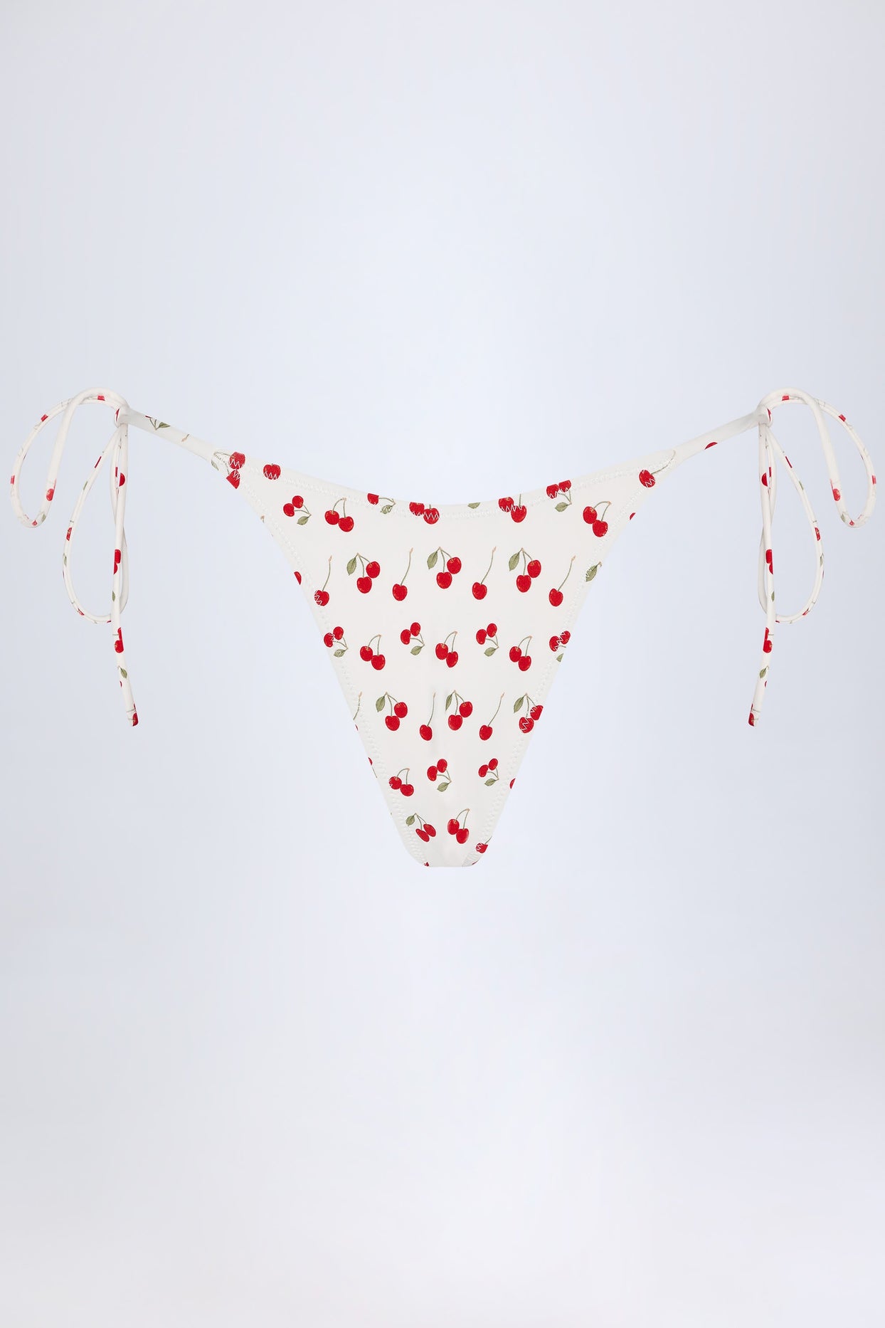 Side-Tie Cheeky Bikini Bottoms in Cherry Print