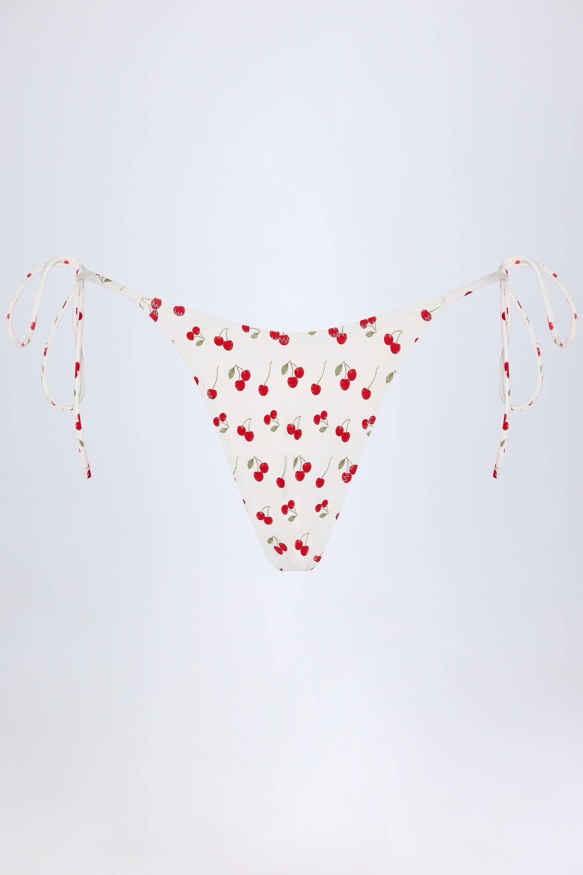 Side-Tie Cheeky Bikini Bottoms in Cherry Print