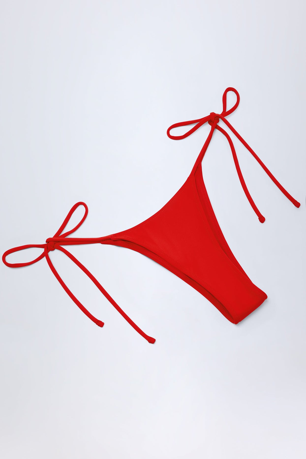 Side-Tie Cheeky Bikini Bottoms in Fiery Red