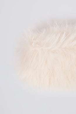 Faux-Fur Headband in Ice White