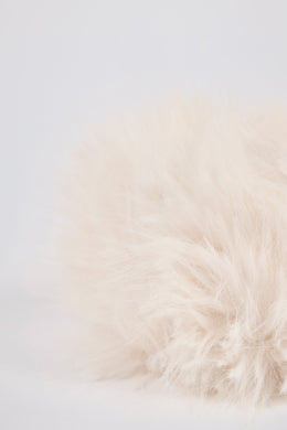 Faux-Fur Wrist Warmers in Ice White