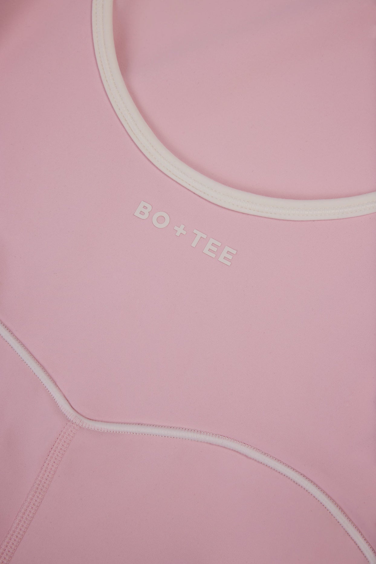 Soft Active Backless Contrast Unitard in Powder Pink