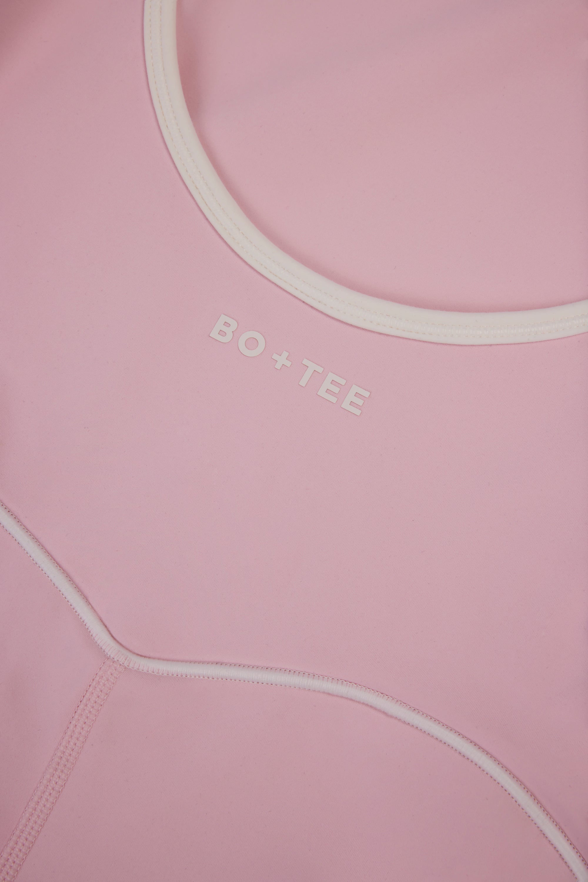 Soft Active Backless Contrast Unitard in Powder Pink