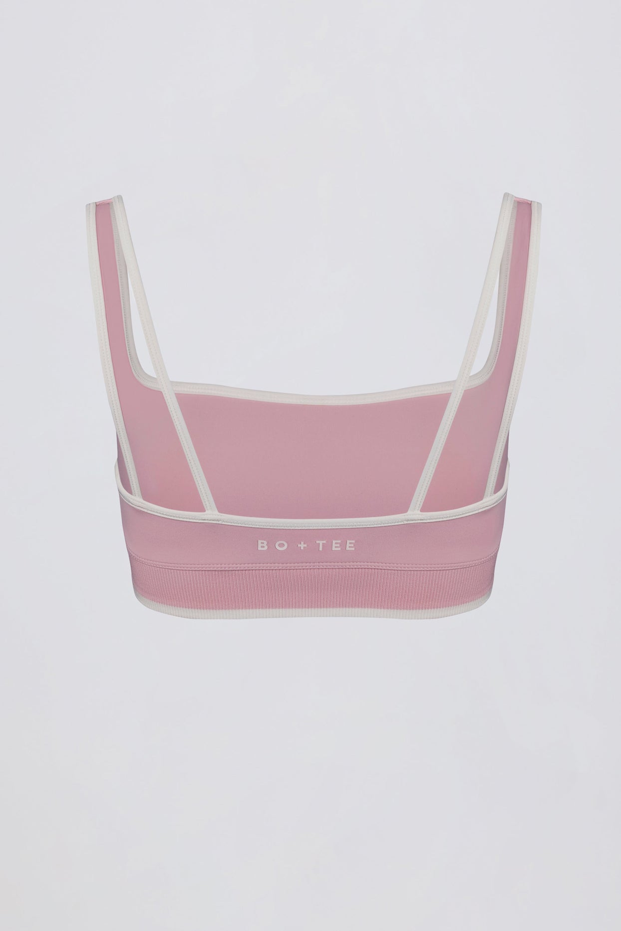 حمالة صدر رياضية ناعمة ومتباينة اللون باللون الوردي البودري