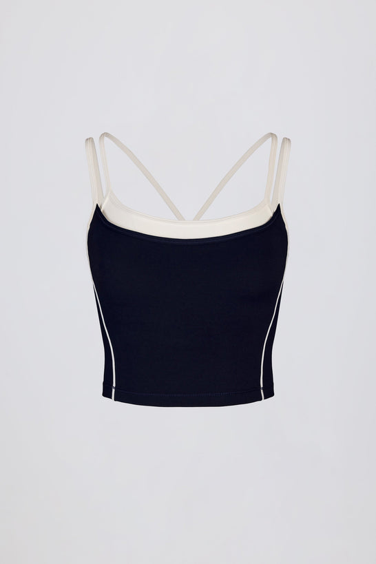 Soft Active Layered Tank Top in Classic Navy