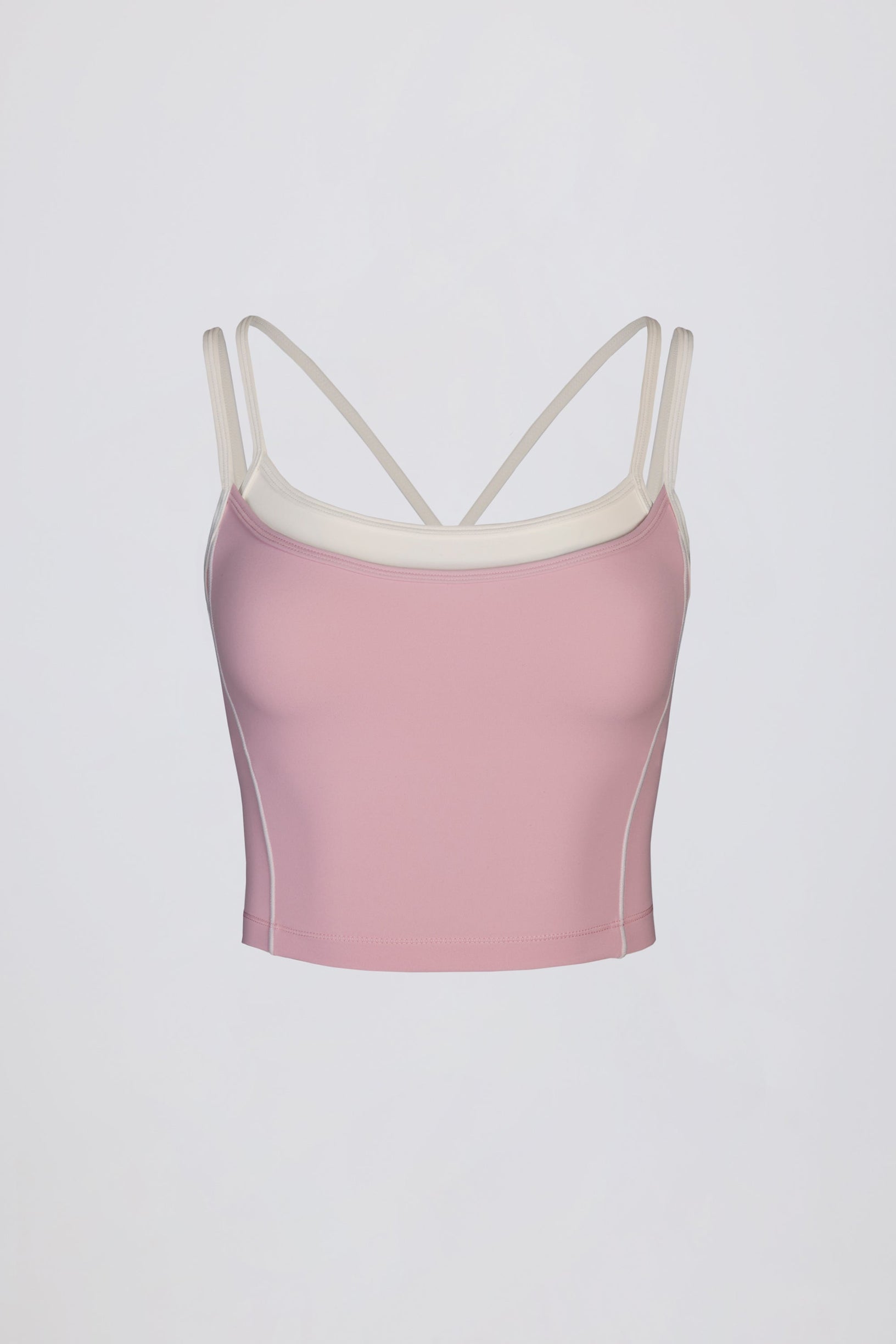 Soft Active Layered Tank Top in Powder Pink - 1