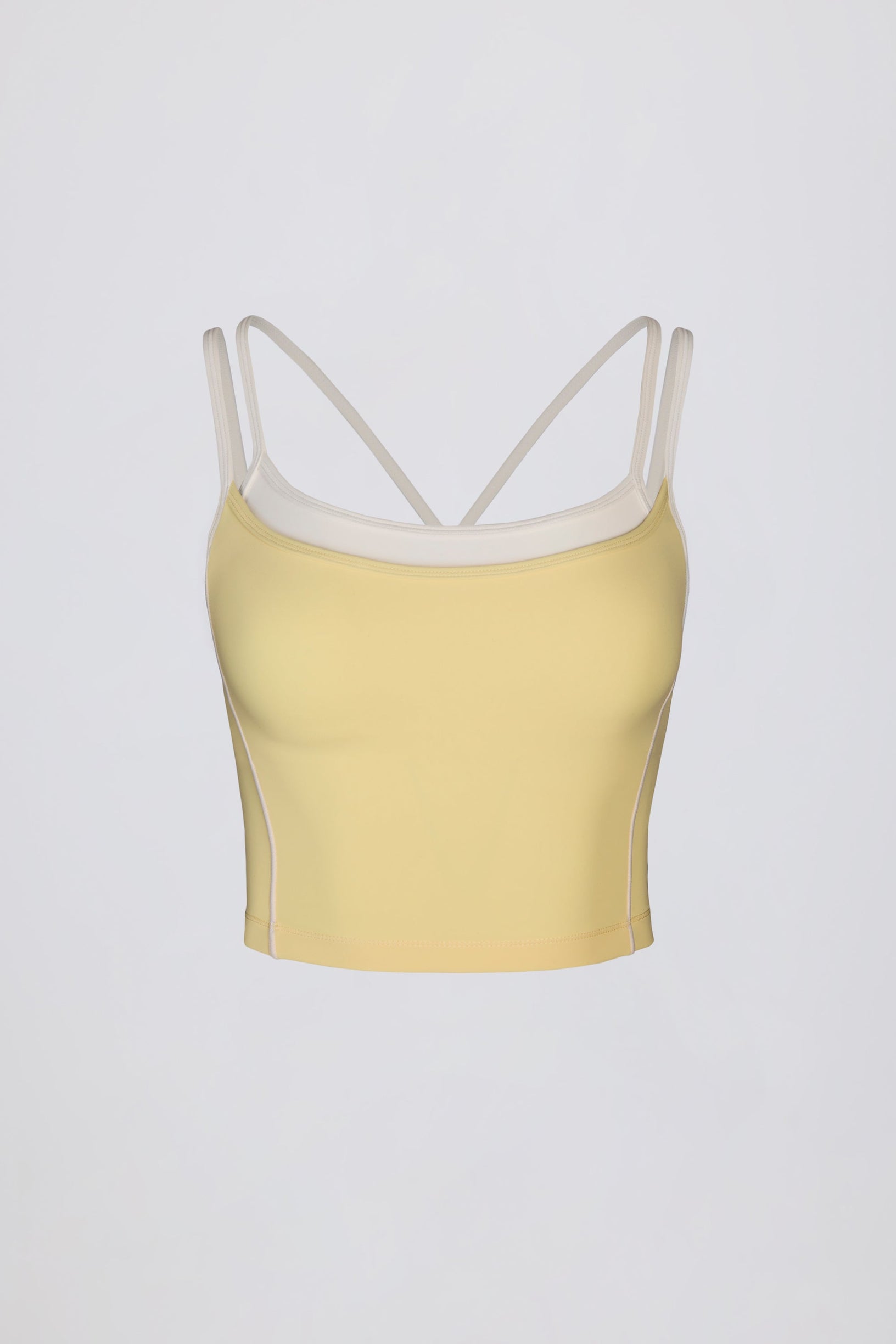 Soft Active Layered Tank Top in Soft Yellow - 1