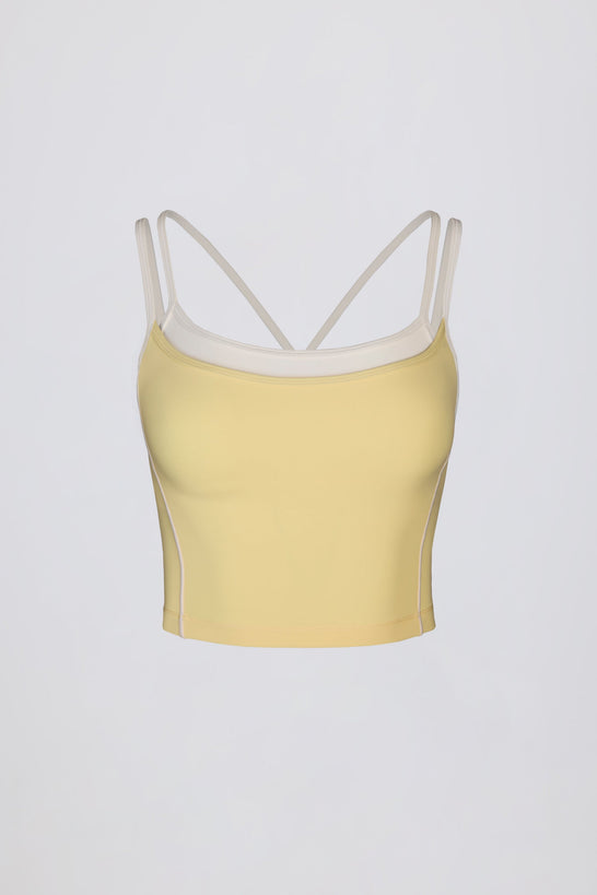 Soft Active Layered Tank Top in Soft Yellow