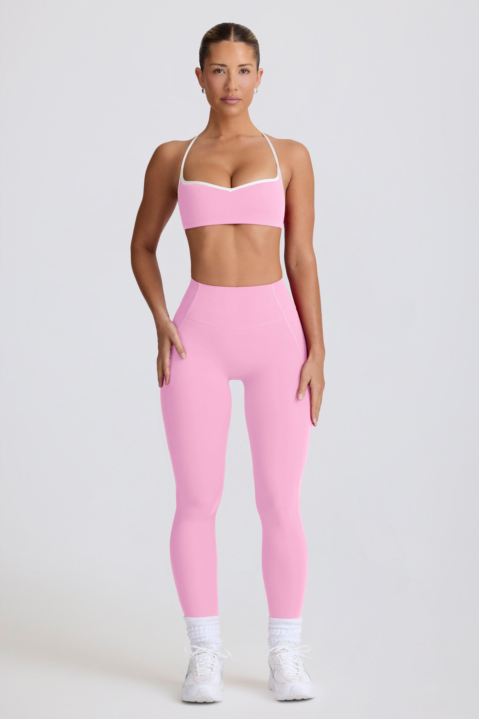 Soft Active Mid-Rise Leggings in Baby Pink - 2
