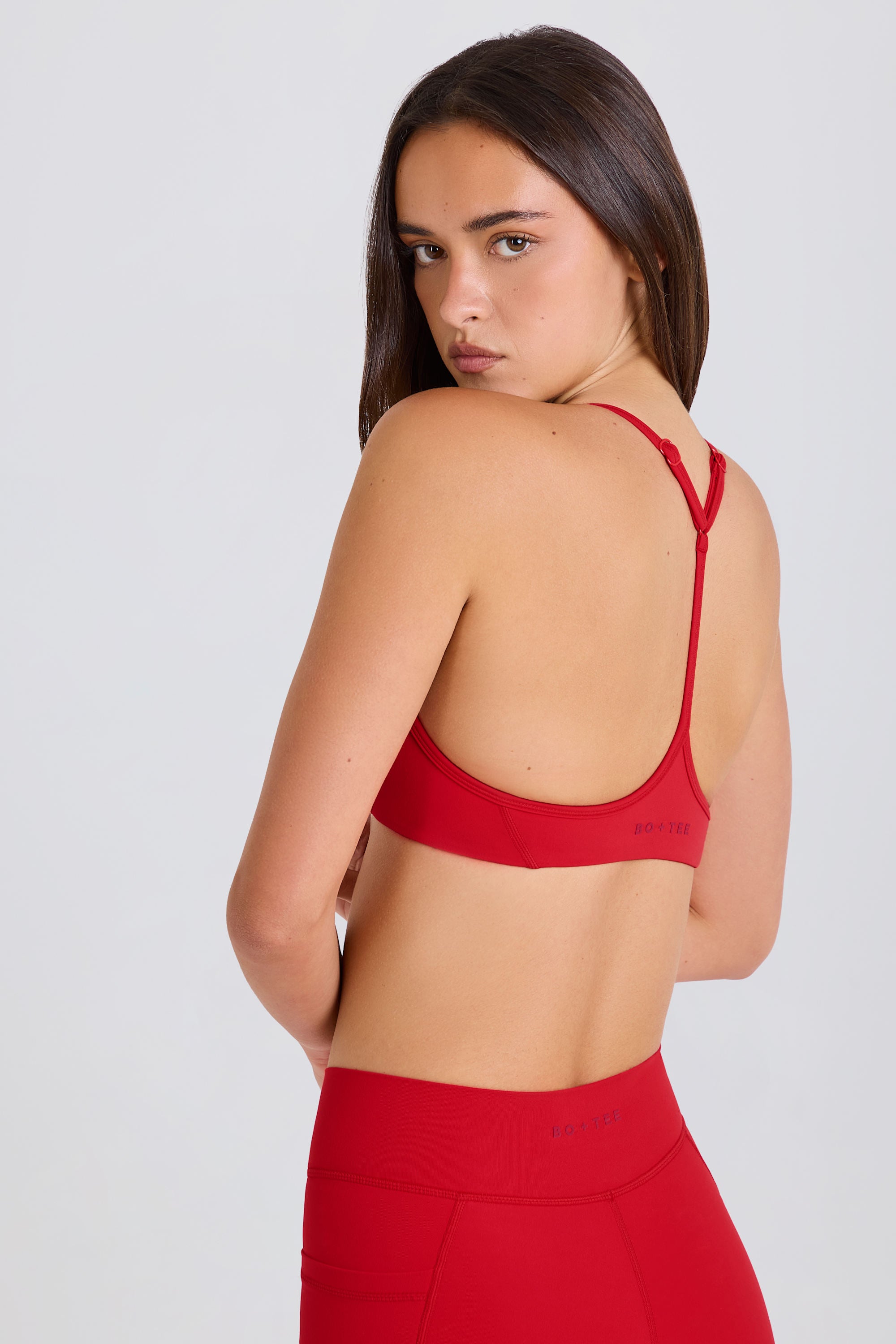 Soft Active Racerback Sports Bra in Strawberry