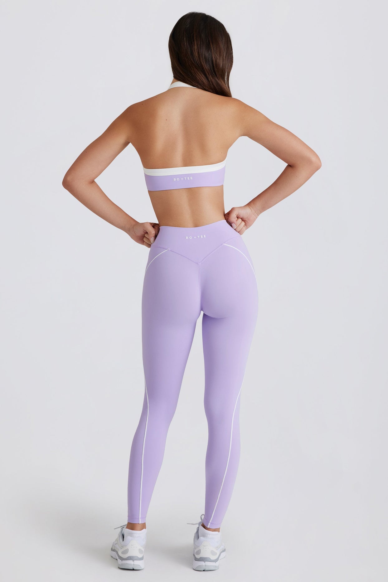Soft Active Twist-Front Leggings in Lilac