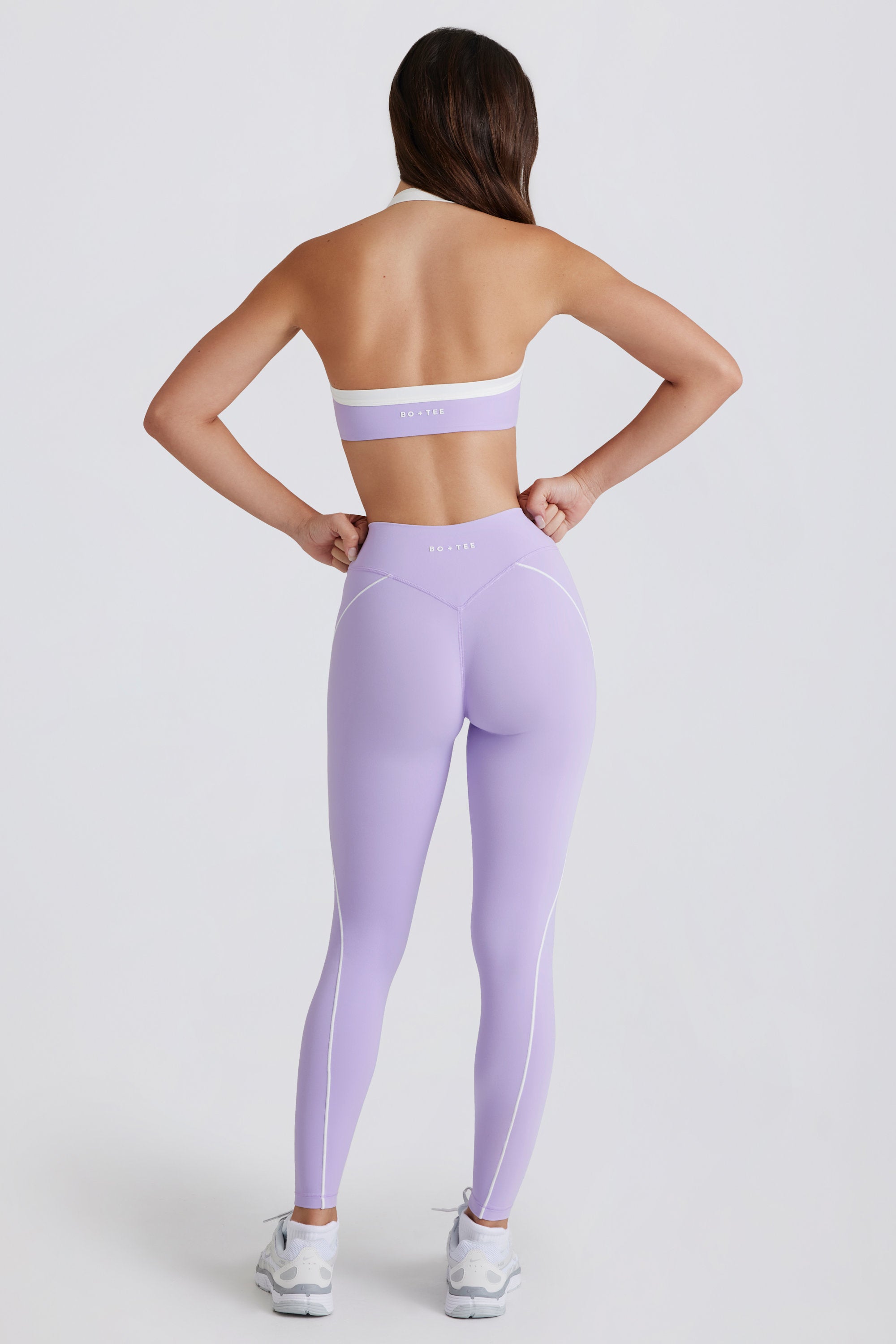 Soft Active Twist-Front Leggings in Lavender