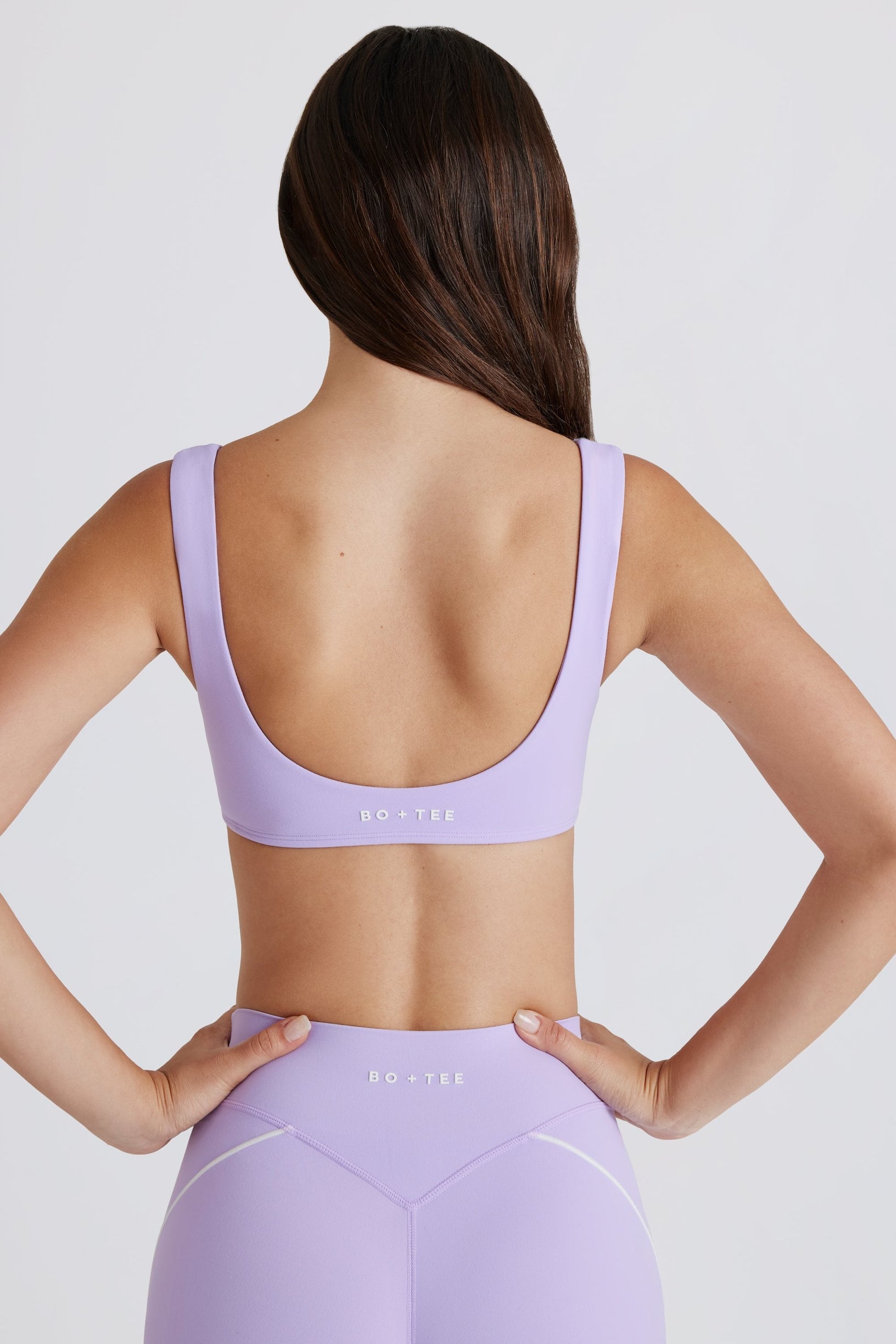 Soft Active Twist-Front Sports Bra in Lavender - 1