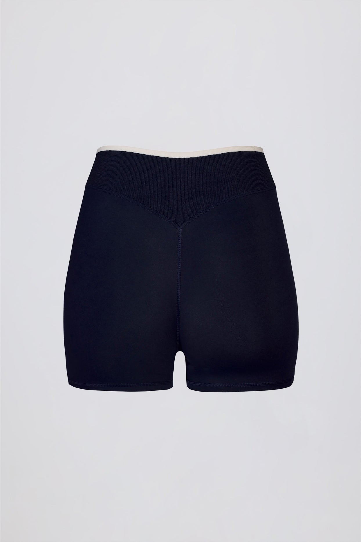 Soft Active Wrapover Contrast Mini Shorts in Classic Navy