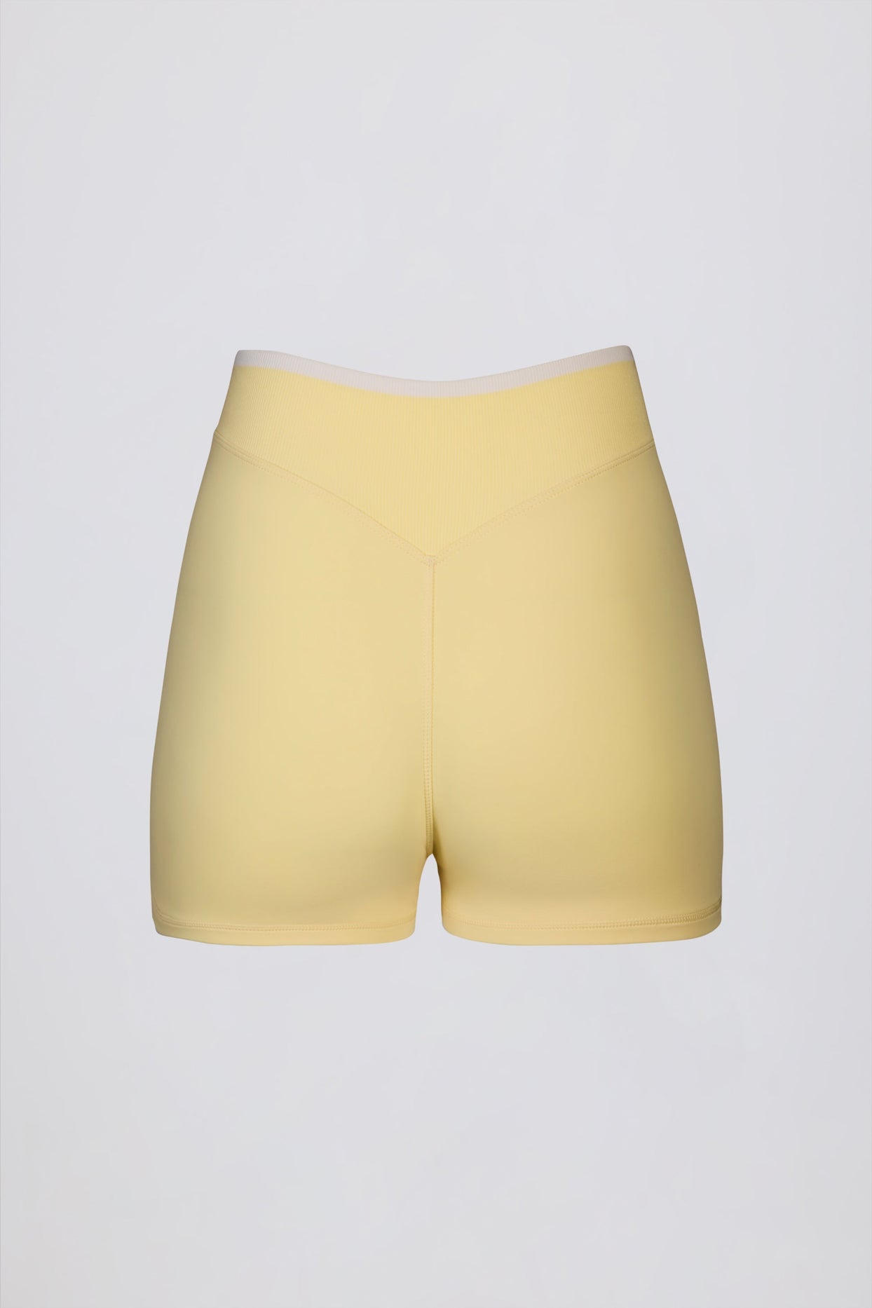 Soft Active Wrapover Contrast Mini Shorts in Soft Yellow