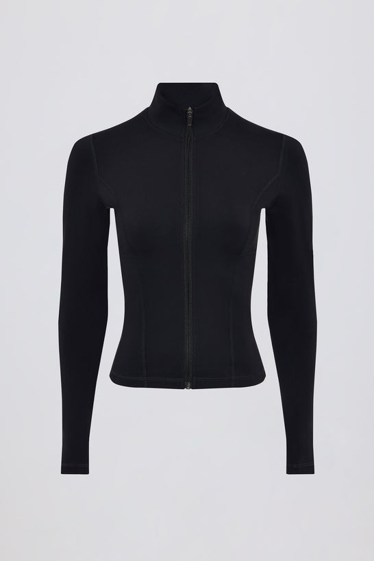 Soft Active Zip-Up Jacket in Black