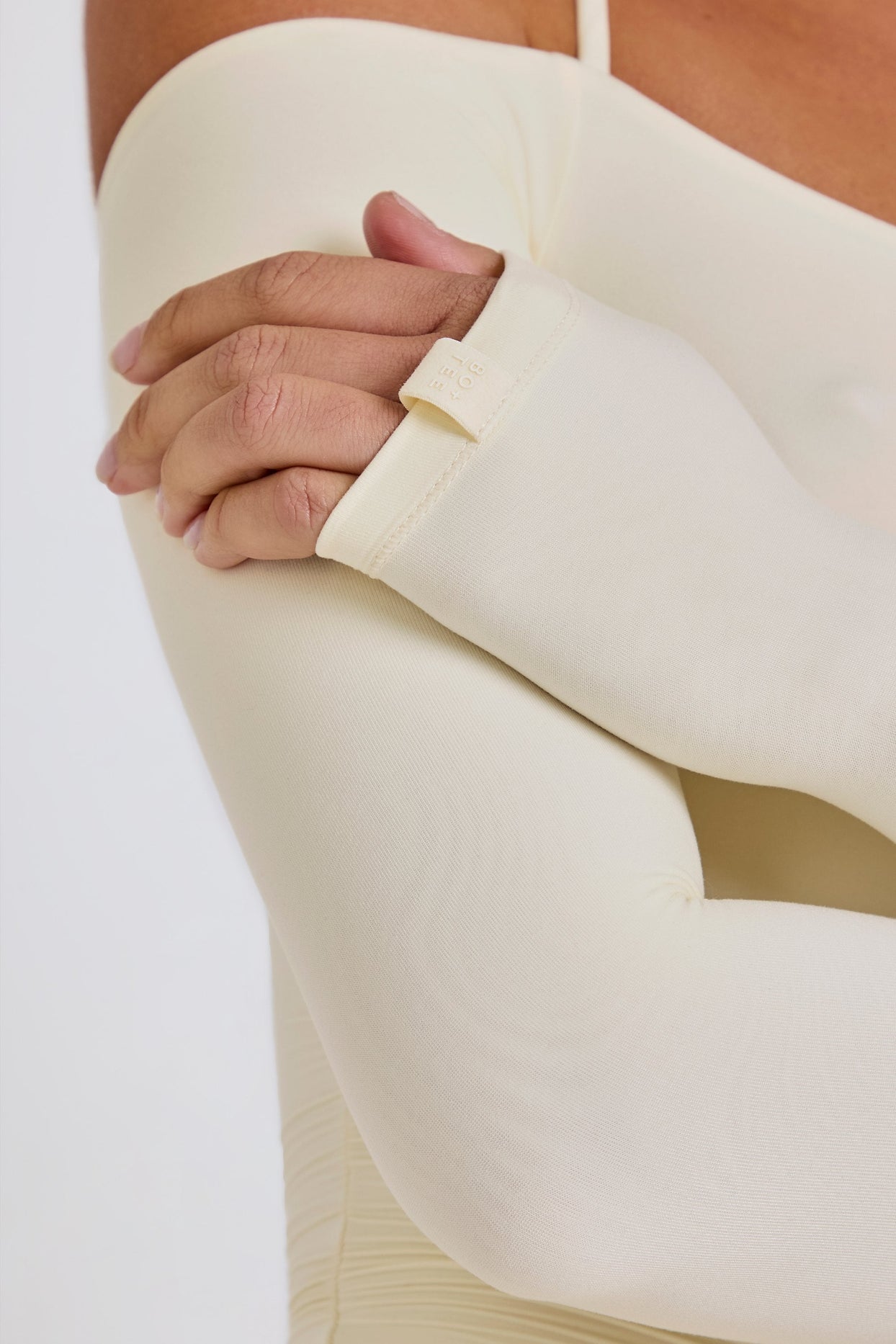 Soft Jersey Off-Shoulder Halterneck Longline Top in White